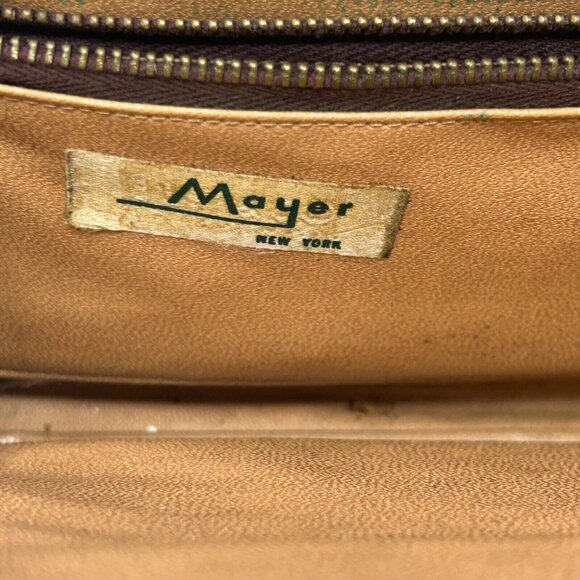 Vintage Mayer New York Brown Alligator Skin 1950's Style Clutch Mid Century Glam - Picture 4 of 9